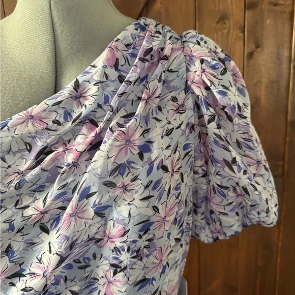 Astr the Label Santorini in blue Multi Floral One-Shoulder Dress NWT - Picture 3 of 7